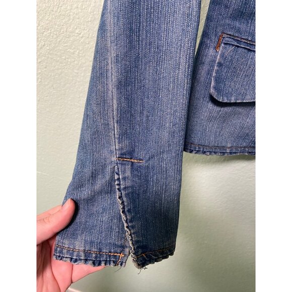 Faded Glory Women's Denim Y2K 2000s Button‎ Blazer Size 8 - Picture 3 of 10
